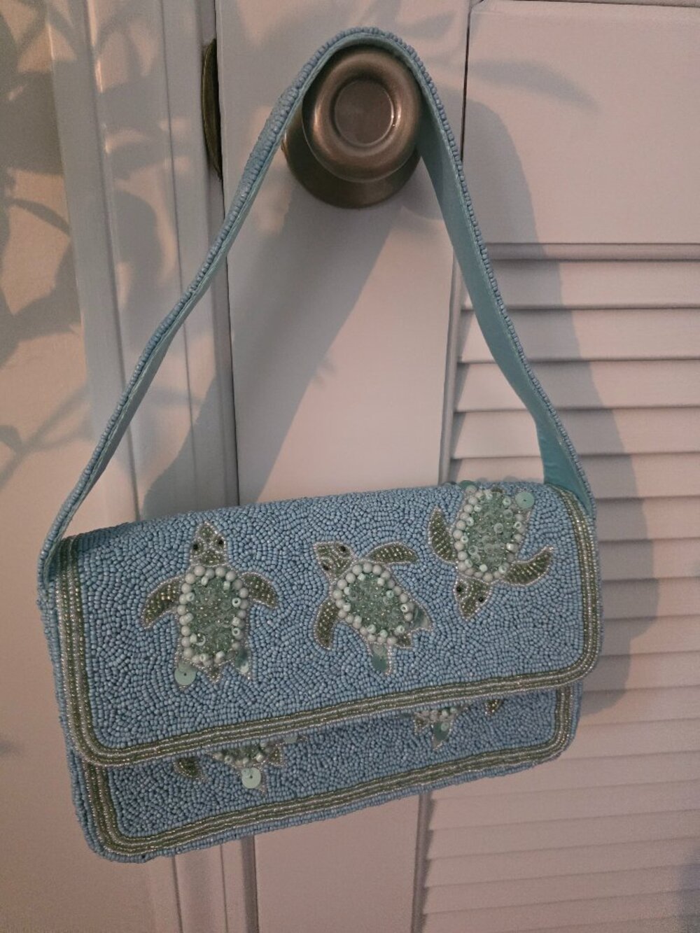 Beaded Turtle Shoulder Bag